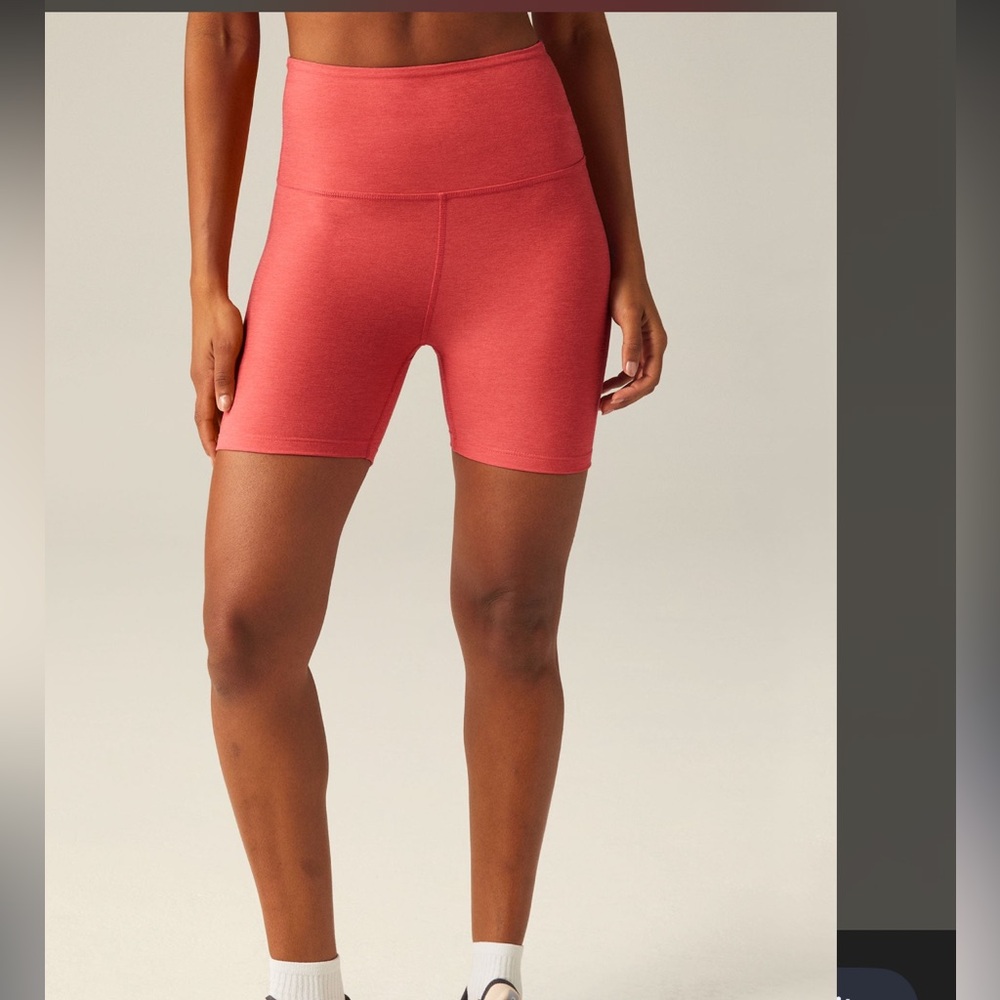 Zella Bright Red/Orange High-Rise Bike Shorts